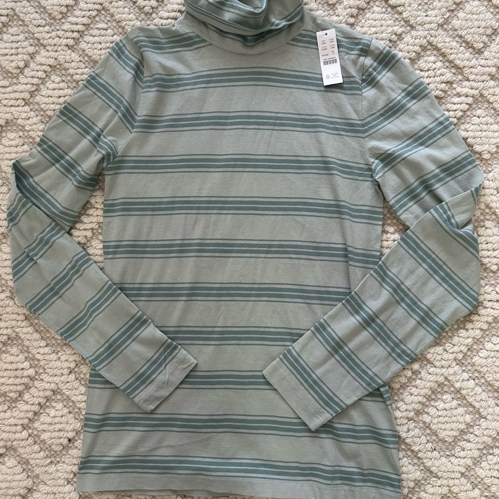 J. Crew Striped Long Sleeve Turtleneck Top
